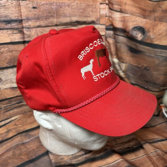 Briscoe County Stock Show Hat Cap Red SnapBack Adjustable Rope Cow Pig Lamb - Picture 2 of 6